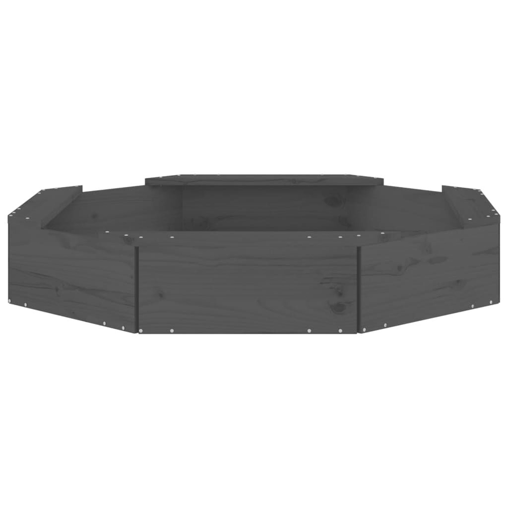 Ivins 111cm Wooden Octagon Kids Sandbox - Grey