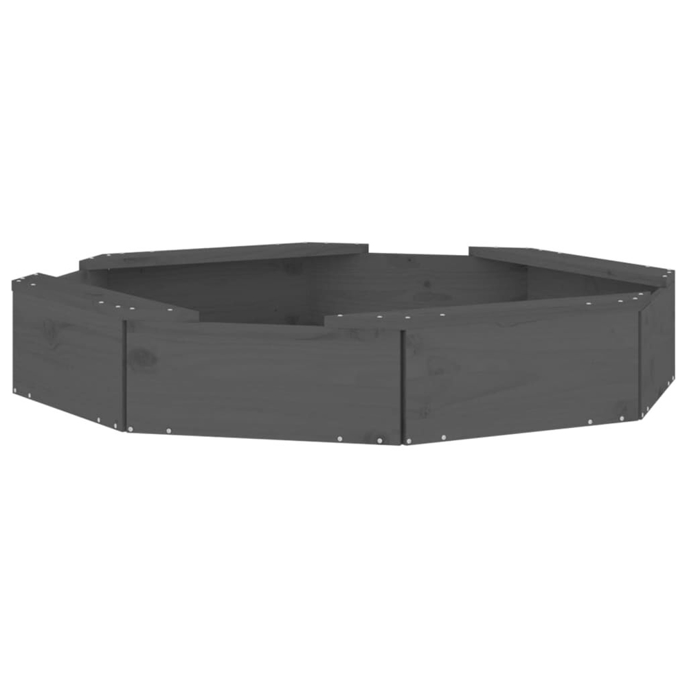 Ivins 111cm Wooden Octagon Kids Sandbox - Grey