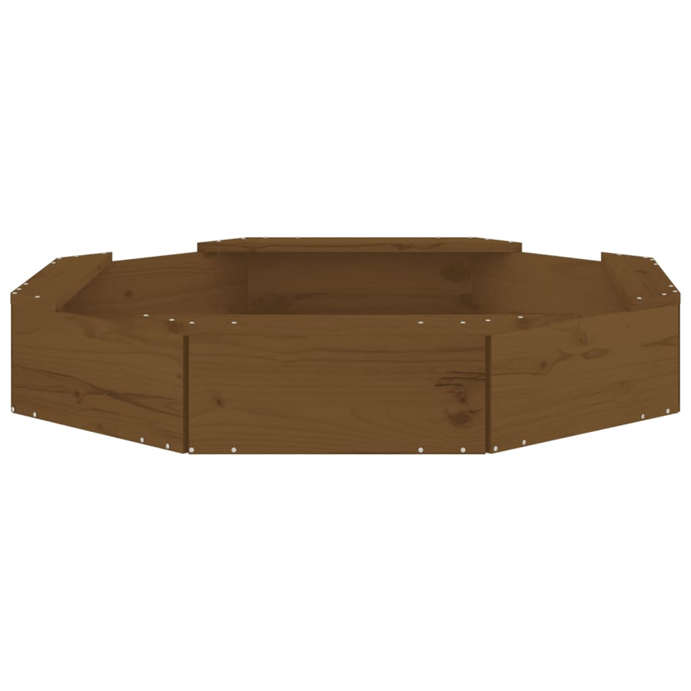 Ivins 111cm Wooden Octagon Kids Sandbox - Honey Brown