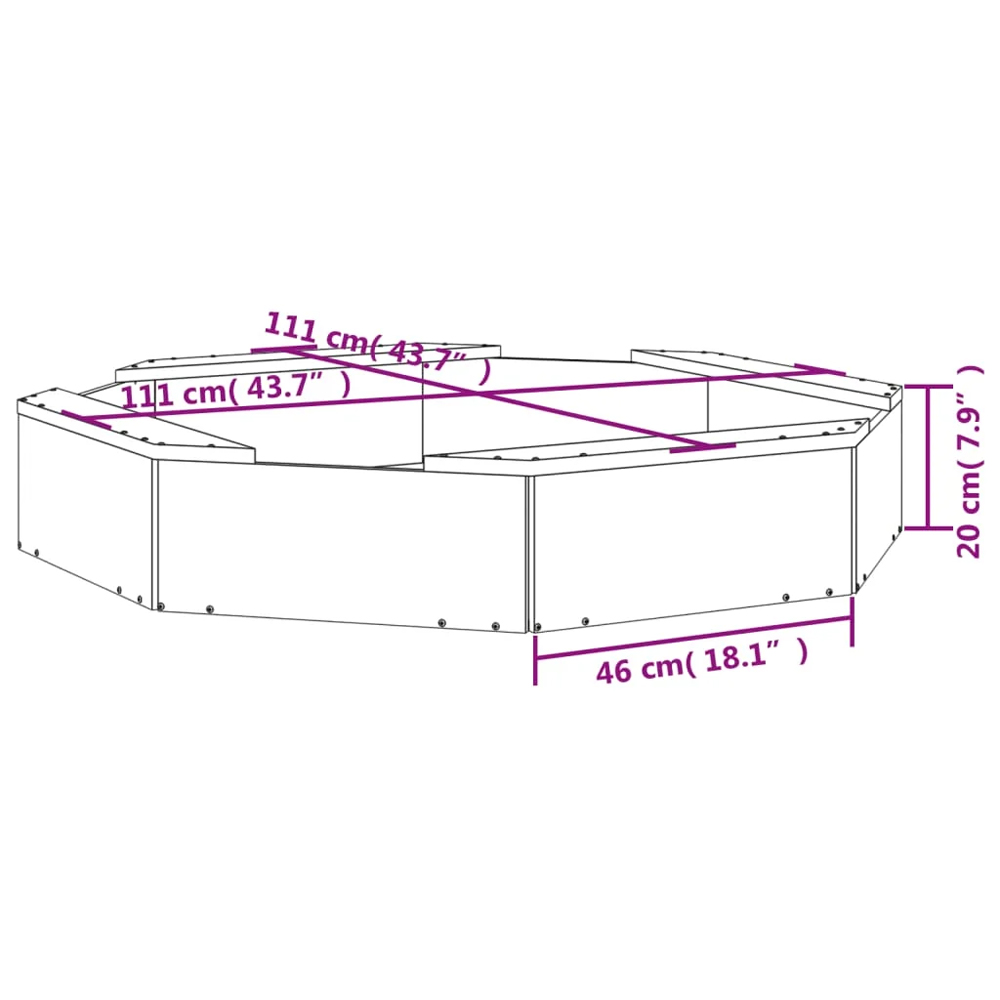 Ivins 111cm Wooden Octagon Kids Sandbox - Natural