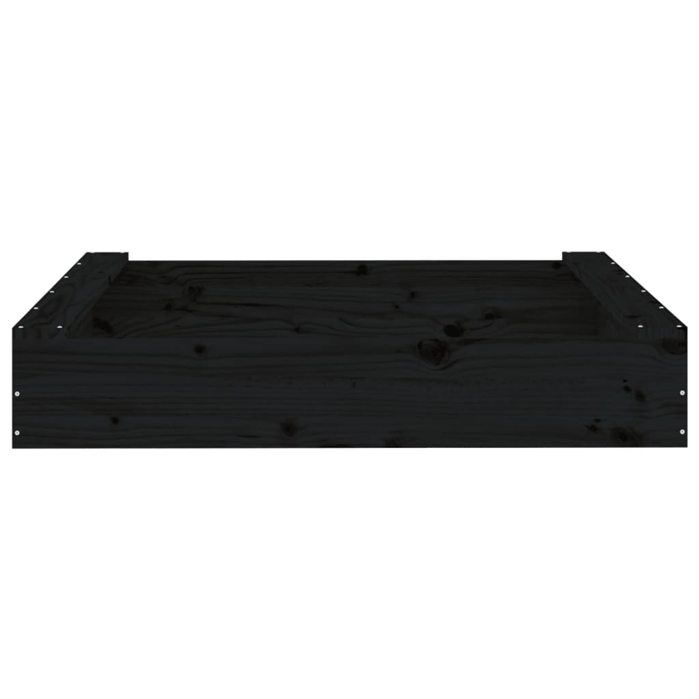 Ivins 111cm Wooden Square Kids Sandbox - Black