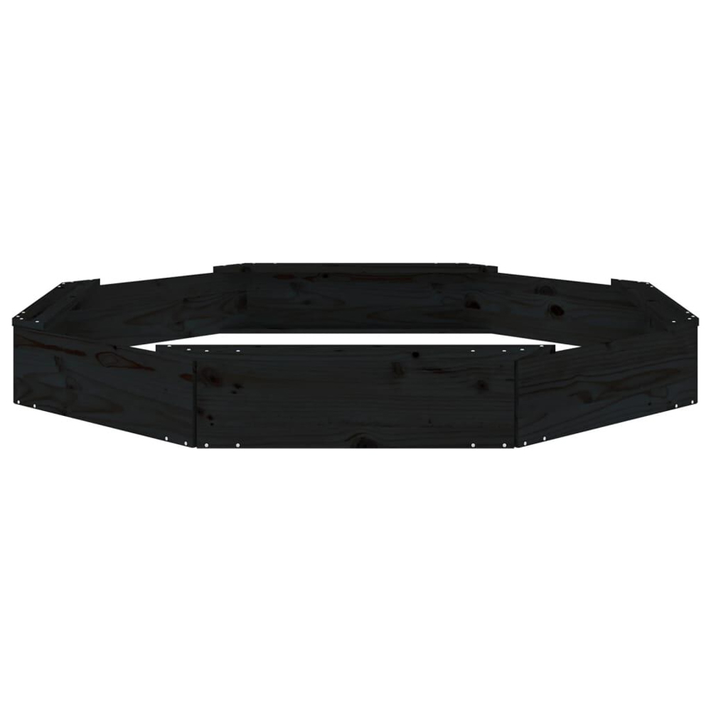 Ivins 159.5cm Wooden Octagon Kids Sandbox - Black
