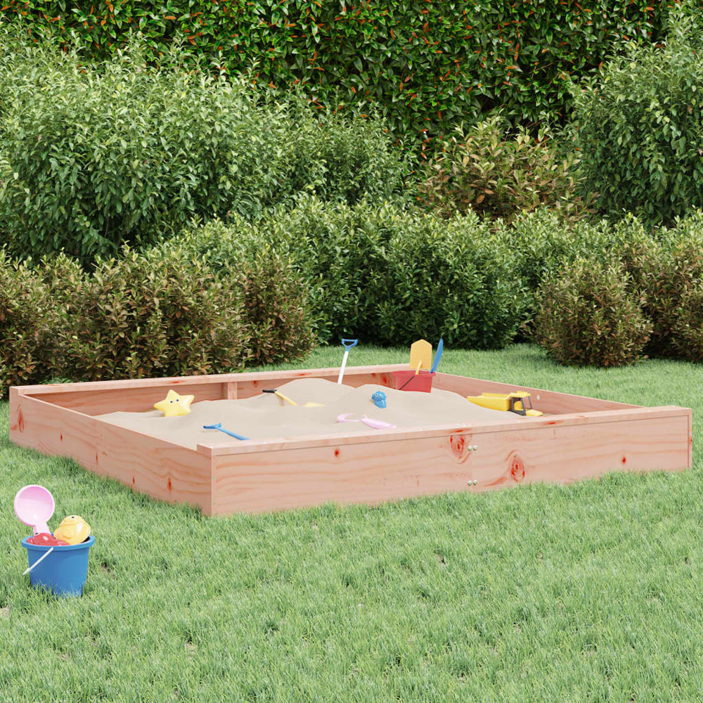 Ivins 160cm Douglas Wooden Square Kids Sandbox - Natural