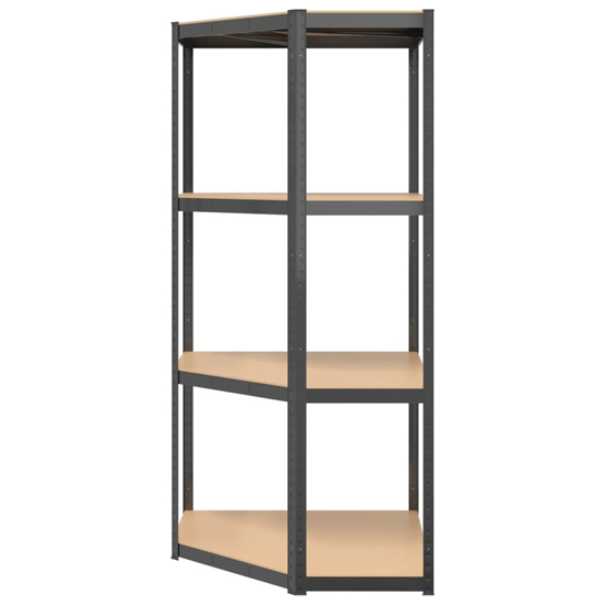 Ivins 4-Tier Corner Shelving Unit In Anthracite Steel Frame