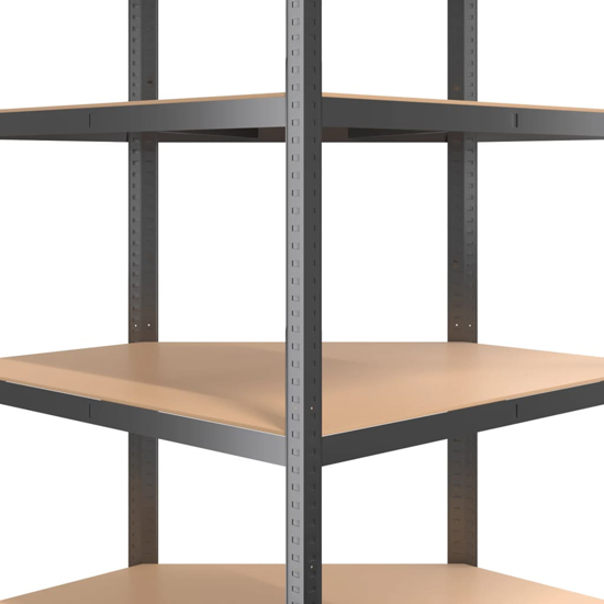 Ivins 4-Tier Corner Shelving Unit In Anthracite Steel Frame