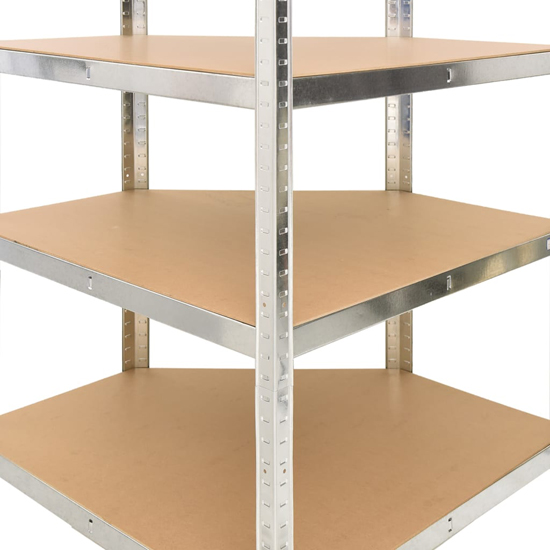Ivins 4-Tier Corner Shelving Unit In Silver Steel Frame