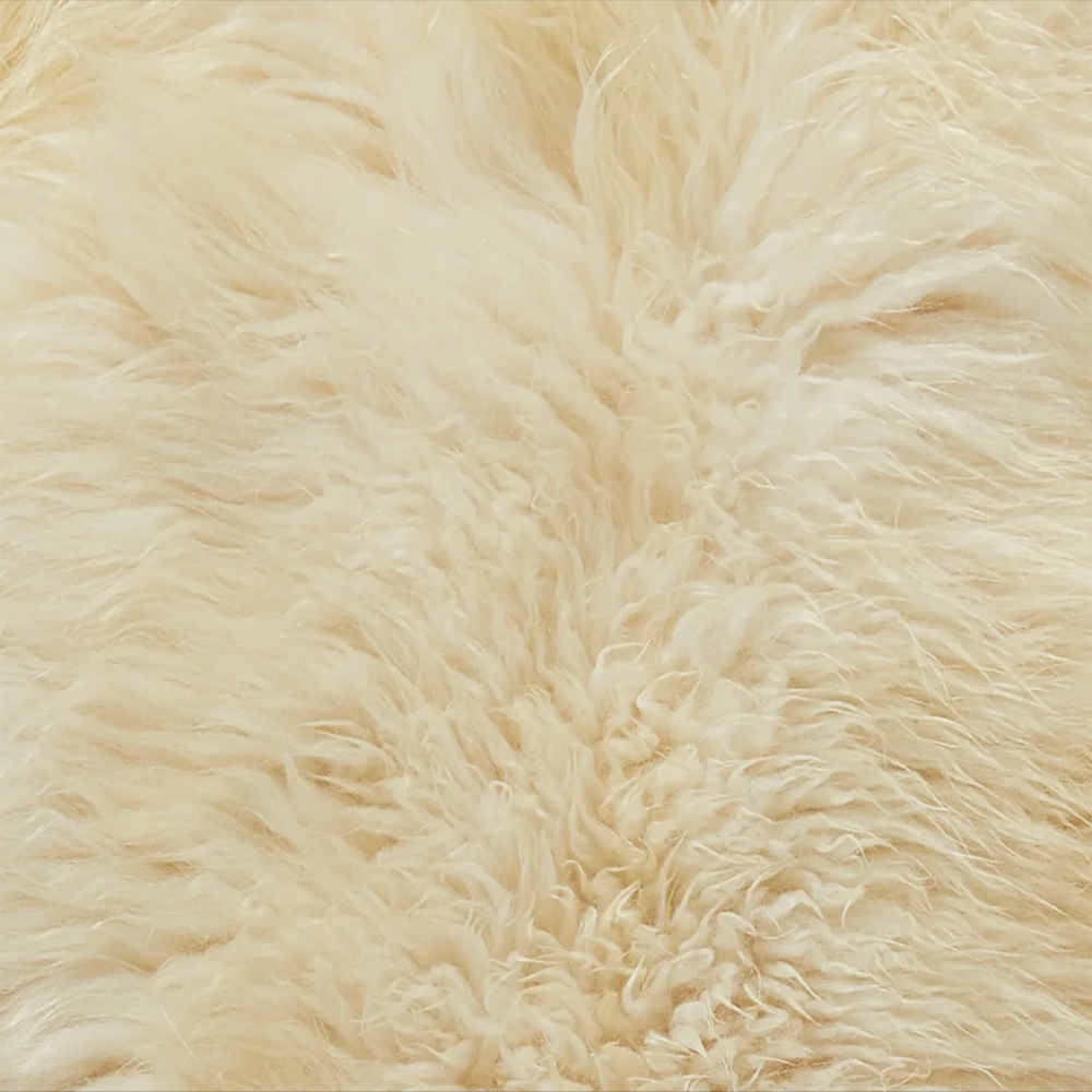 Ivins Fabric Curly Sheepskin Rug In Ivory White