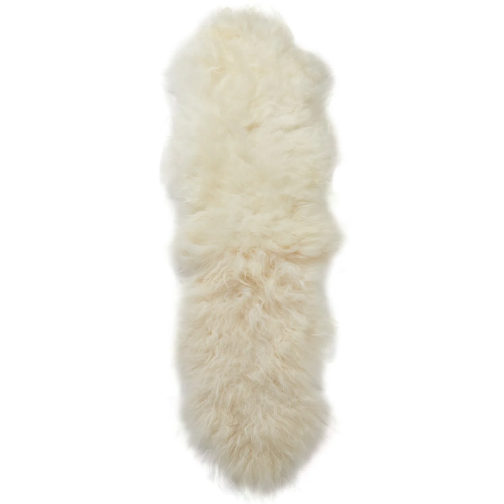 Ivins Fabric Double Sheepskin Rug In Ivory White