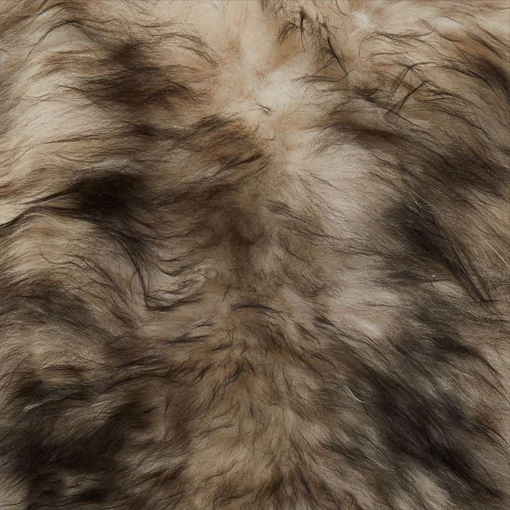 Ivins Fabric Sheepskin Rug In Black Tipped