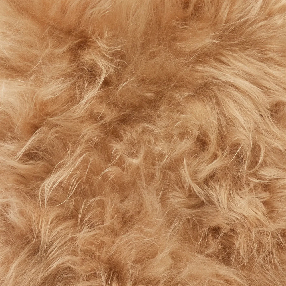 Ivins Fabric Sheepskin Rug In Cappuccino