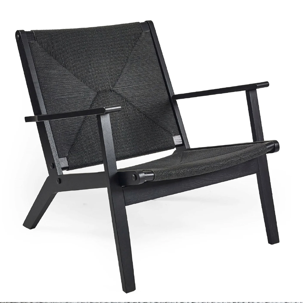 Ivins Rattan Bedroom Chair - Black