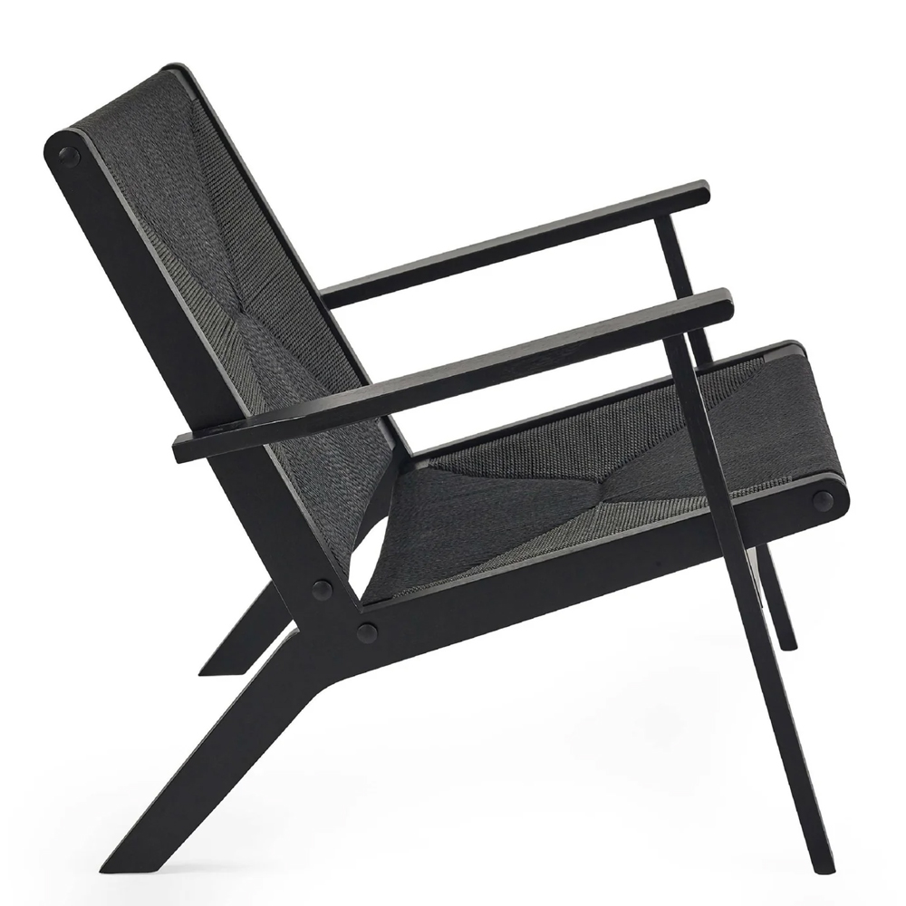 Ivins Rattan Bedroom Chair - Black