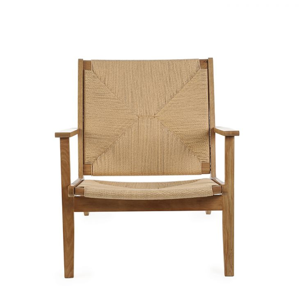Ivins Woven Bedroom Chair With Wooden Frame In Oak
