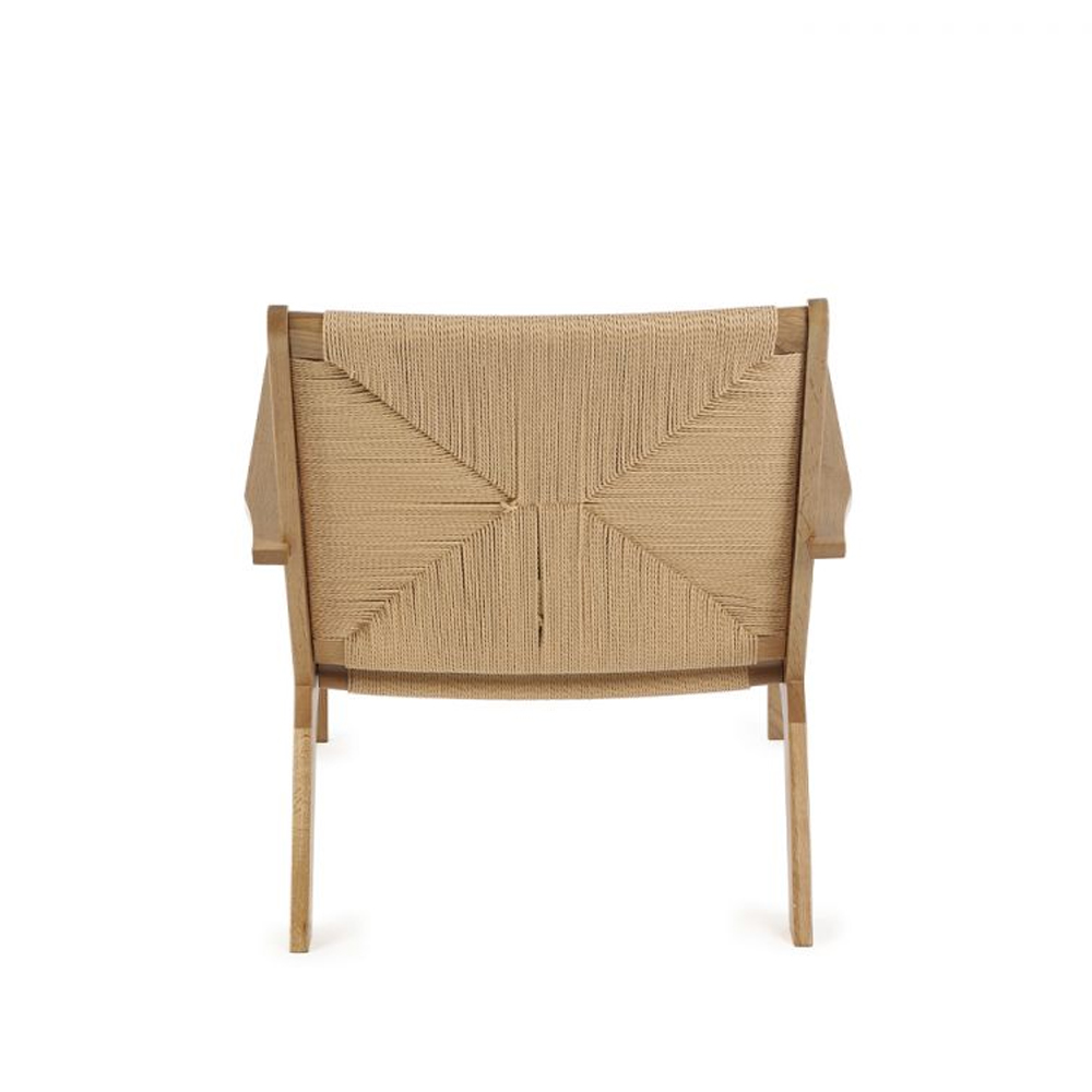 Ivins Woven Bedroom Chair With Wooden Frame In Oak