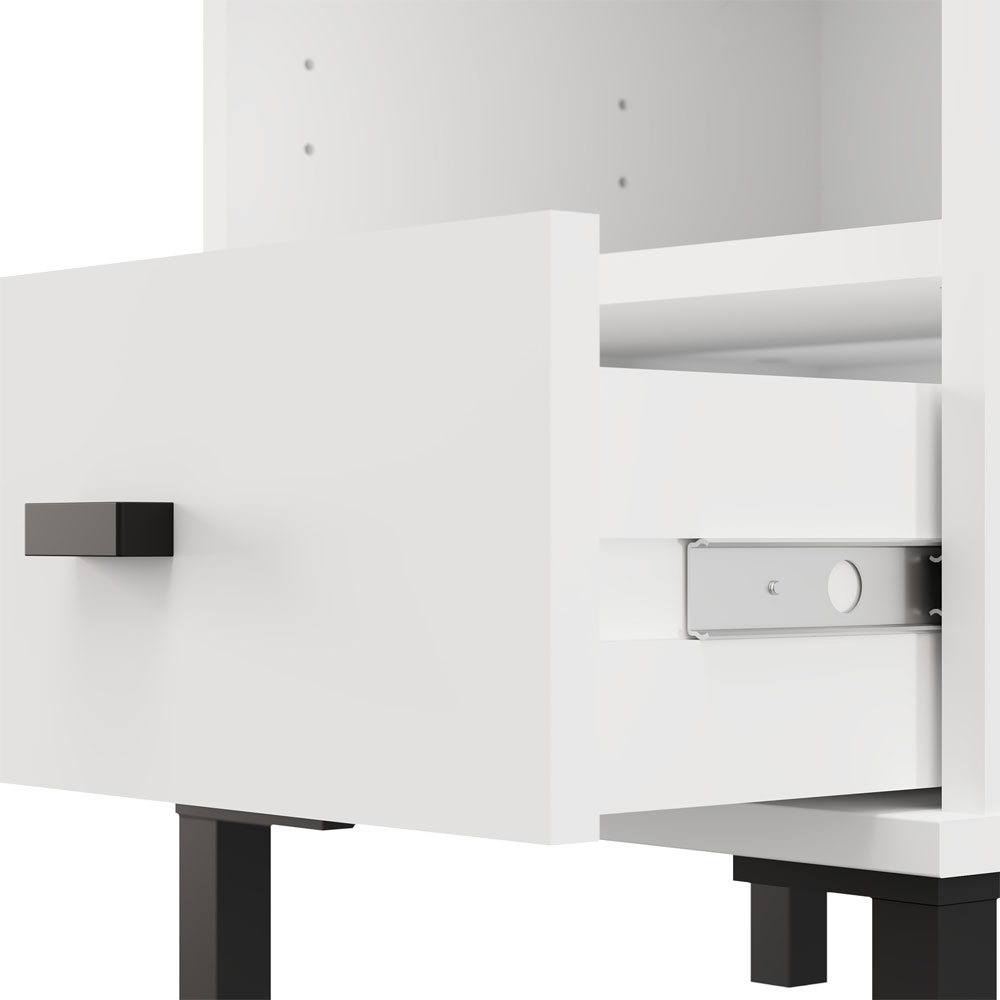 Ivomel Wooden Bedside Cabinet with 1 Drawer in White