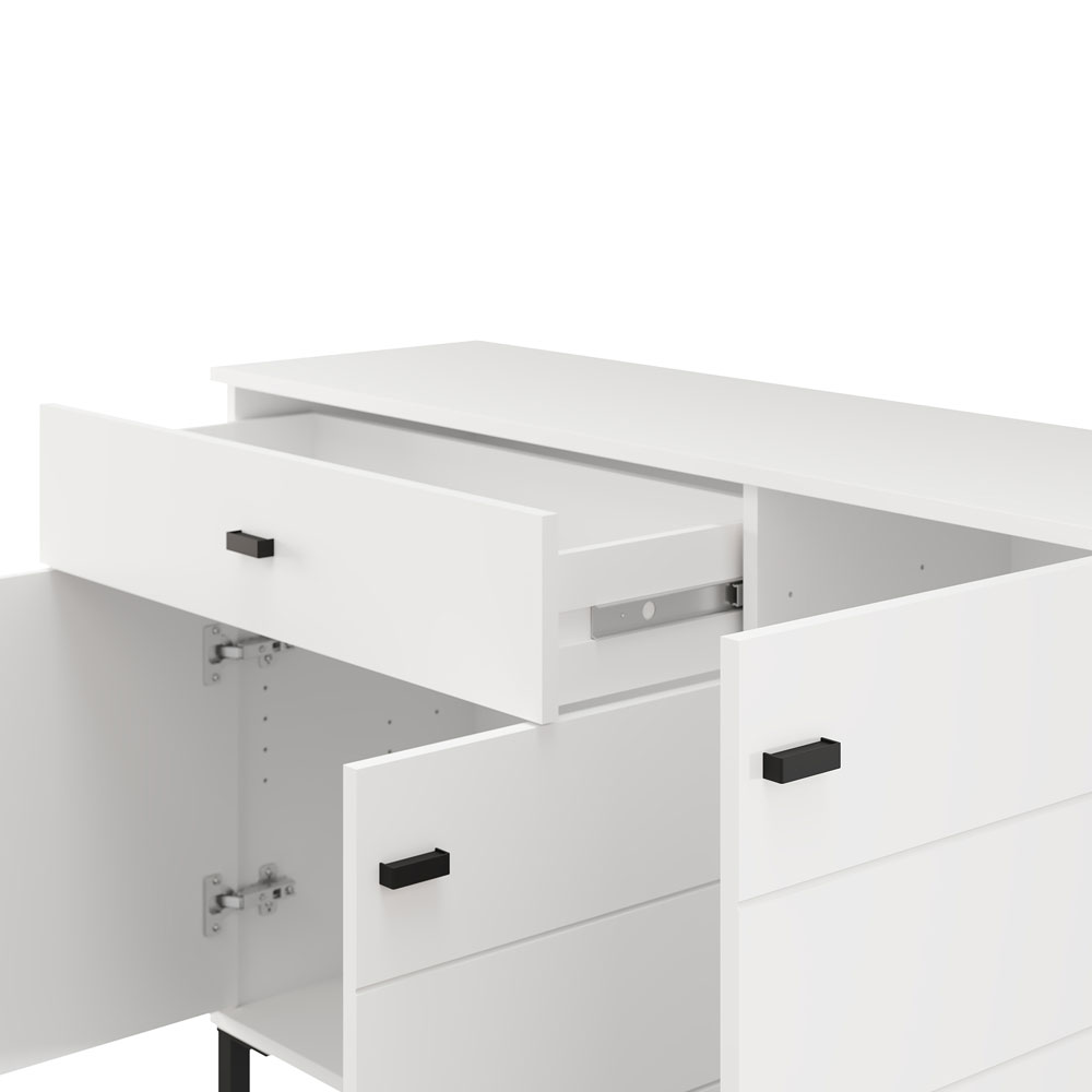 Ivomel Wooden Sideboard with 3 Doors in Opaque White