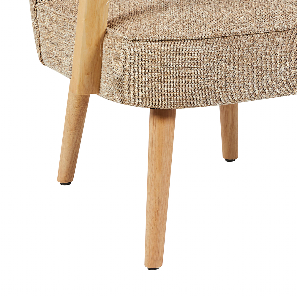 Ivorel Fabric Accent Chair in Oatmeal