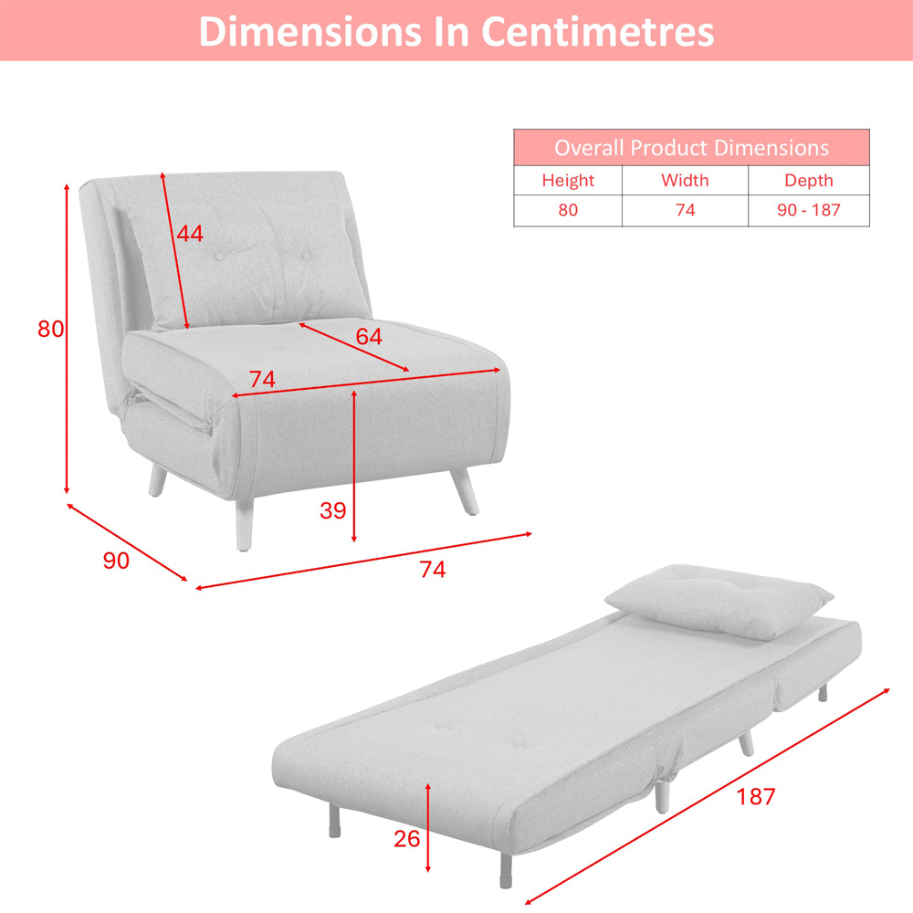 Ivorel Fabric Sofa Bed in Grey