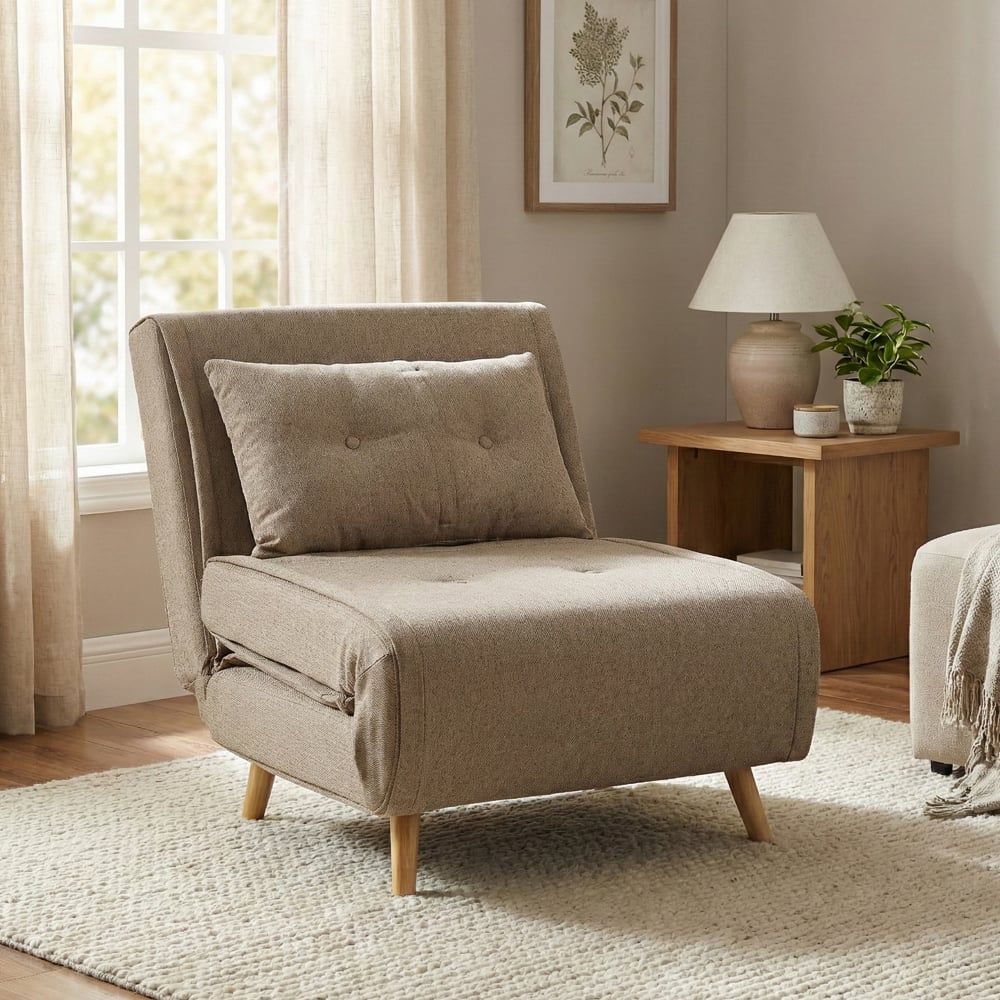 Ivorel Fabric Sofa Bed in Wheat