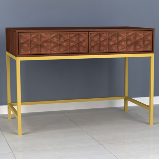 Read more about Ivoran console table in rich walnut with 2 drawers