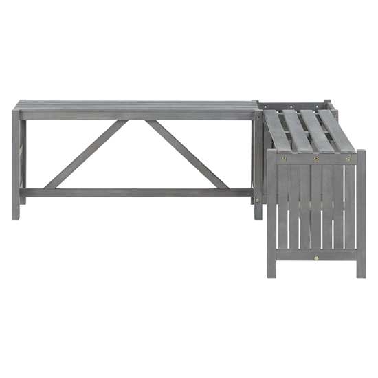 Ivy Corner Wooden Garden Seating Bench With 2 Planters In Grey