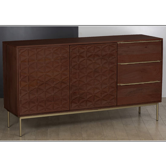 Read more about Ivoran sideboard in rich walnut with 2 doors and 3 drawers