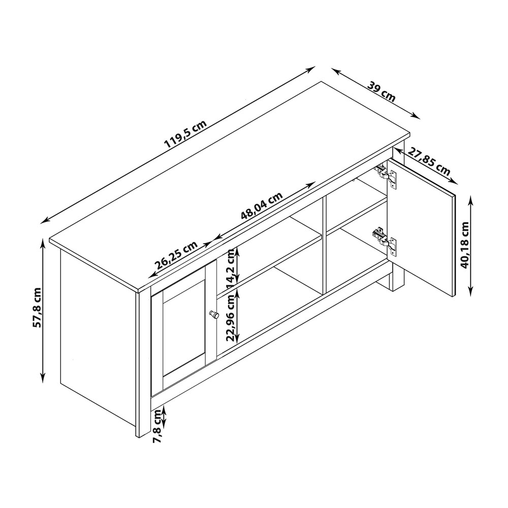 Ixonel Wooden TV Stand with 2 Doors in Natural
