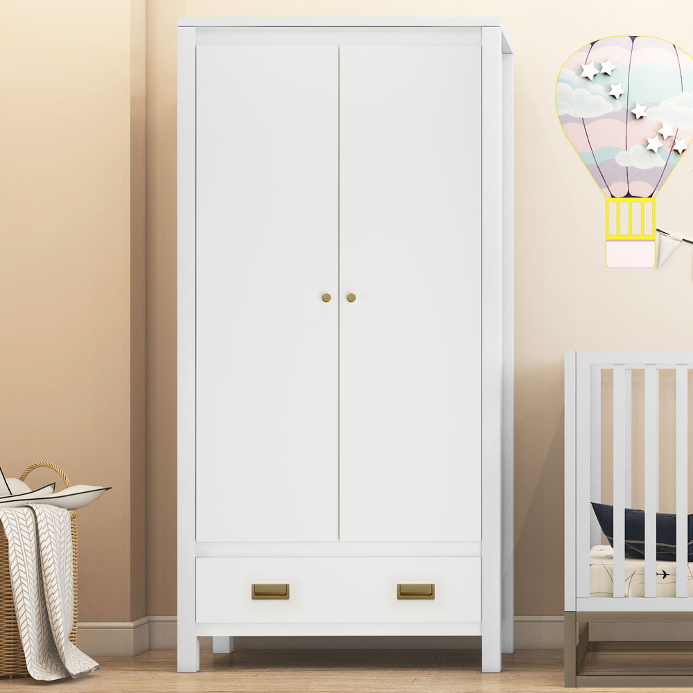 Ixtano Wooden Wardrobe with 2 Doors in White