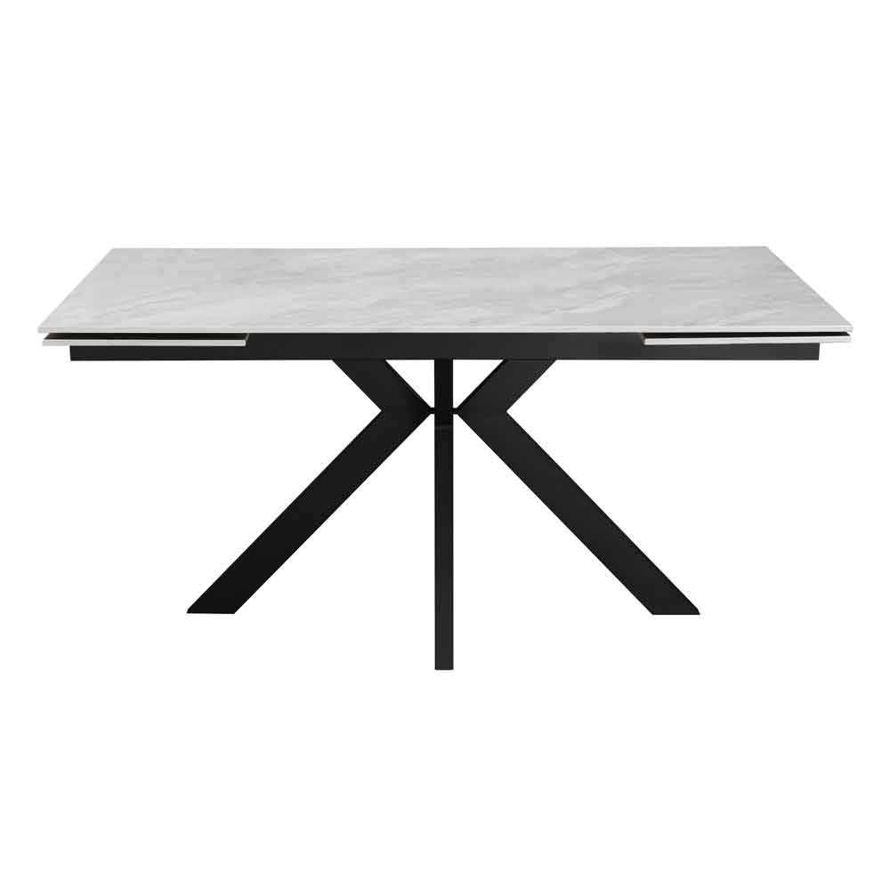 Ixtaro Ceramic Extending Dining Table in Grey Gloss