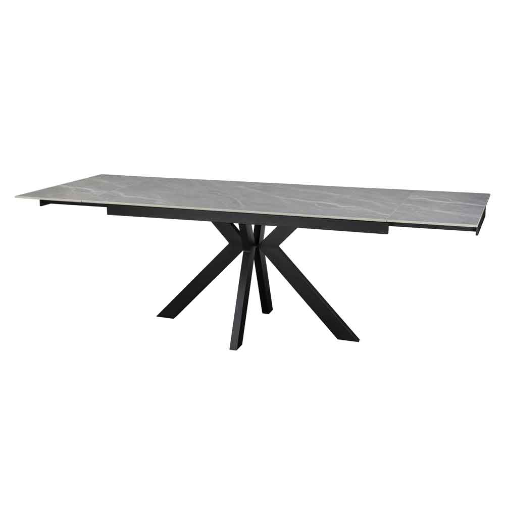 Ixtaro Ceramic Extending Dining Table in Matt Grey