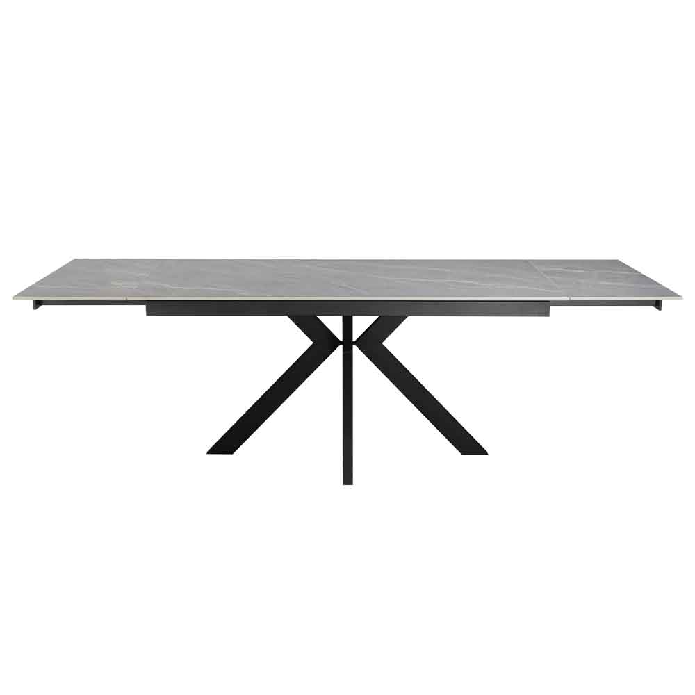 Ixtaro Ceramic Extending Dining Table in Matt Grey