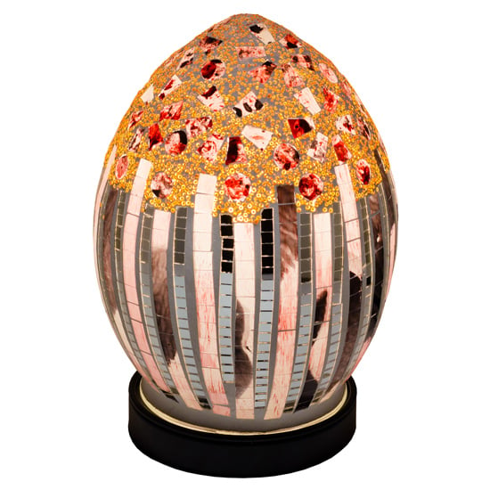 Izar Small Art Deco Design Mosaic Glass Egg Table Lamp_2
