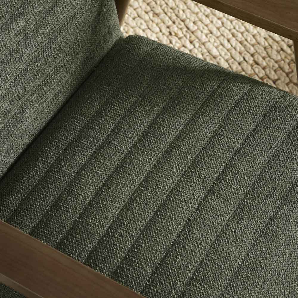 Izenel Fabric Armchair With Wooden Frame in Olive Green