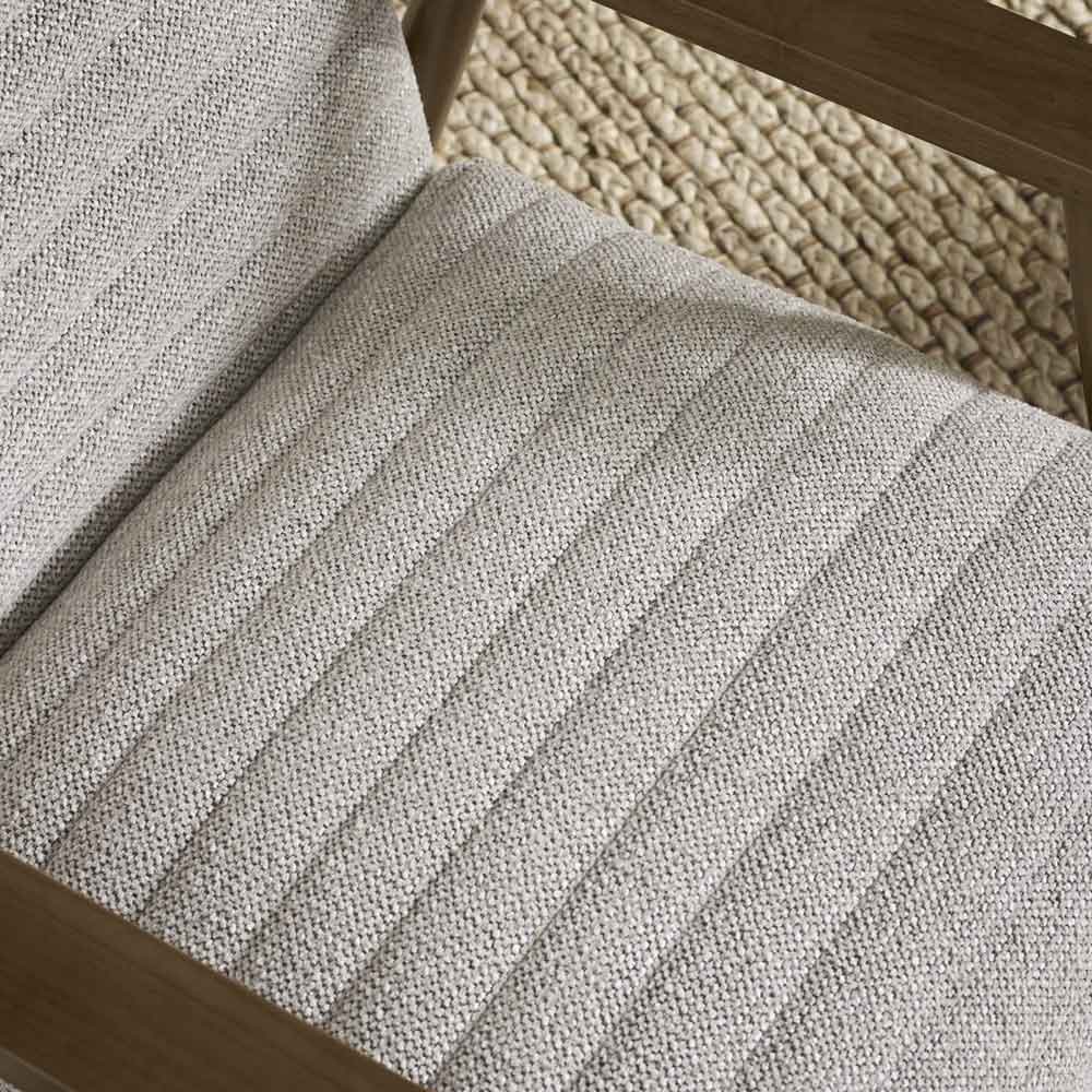 Izenel Fabric Armchair With Wooden Frame in Oyster White