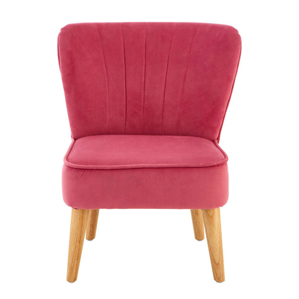 Izeno Velvet 1 Seater Sofa in Pink