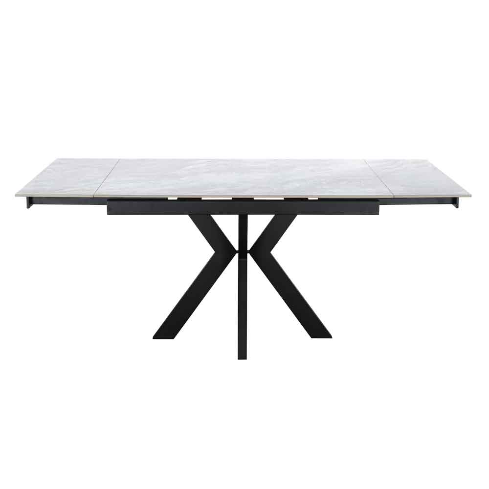 Izenor Ceramic Extending Dining Table in Grey Gloss