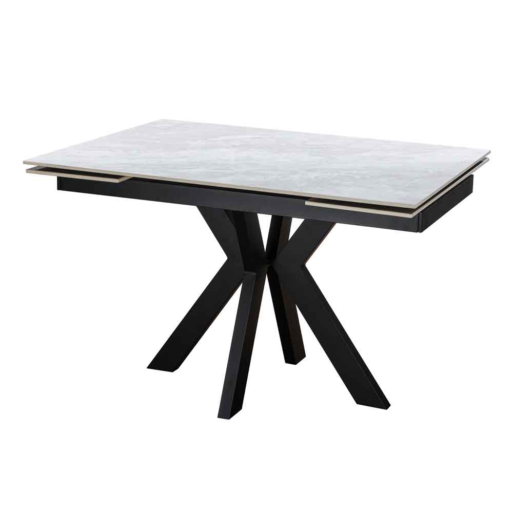 Izenor Ceramic Extending Dining Table in Grey Gloss