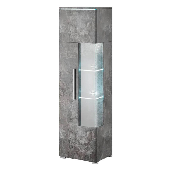 Read more about Izola display cabinet tall right 1 door in slate grey with led