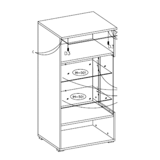 Izola Gloss Display Cabinet Tall Left 1 Door In White With LED
