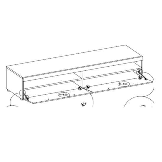 Izola High Gloss TV Stand Wide With 2 Drawers In White And LED