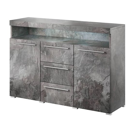 Read more about Izola sideboard 2 doors 3 drawers in slate grey with led