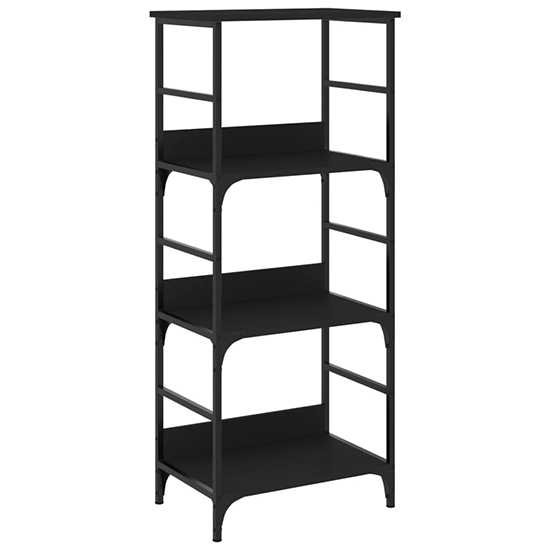 Izola Wooden Bookshelf With 3 Compartments In Black