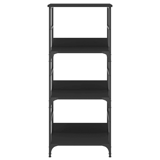 Izola Wooden Bookshelf With 3 Compartments In Black