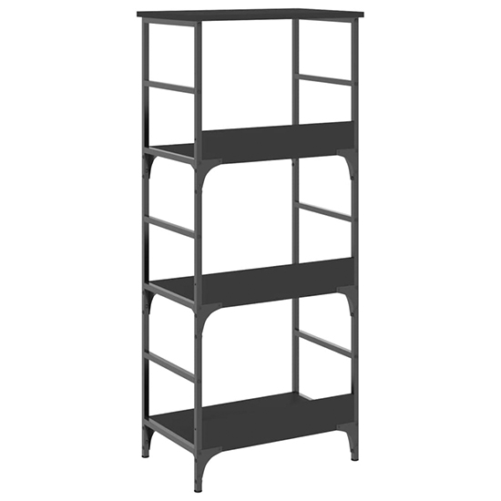 Izola Wooden Bookshelf With 3 Compartments In Black