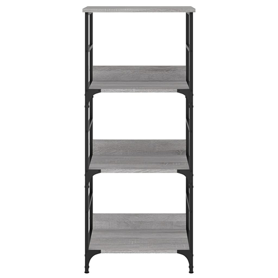 Izola Wooden Bookshelf With 3 Compartments In Grey Sonoma Oak