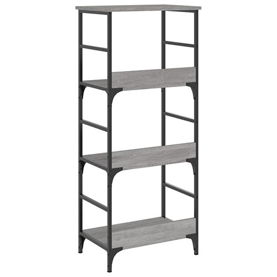 Izola Wooden Bookshelf With 3 Compartments In Grey Sonoma Oak