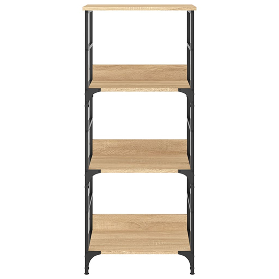 Izola Wooden Bookshelf With 3 Compartments In Sonoma Oak