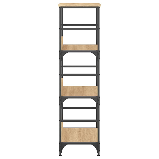Izola Wooden Bookshelf With 3 Compartments In Sonoma Oak
