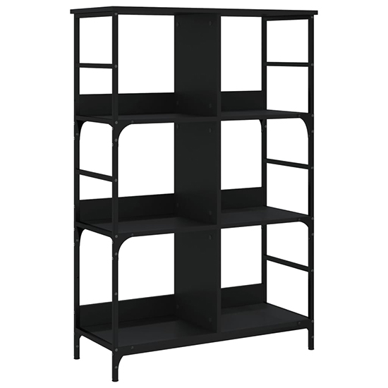 Izola Wooden Bookshelf With 6 Compartments In Black