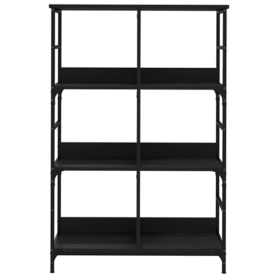 Izola Wooden Bookshelf With 6 Compartments In Black